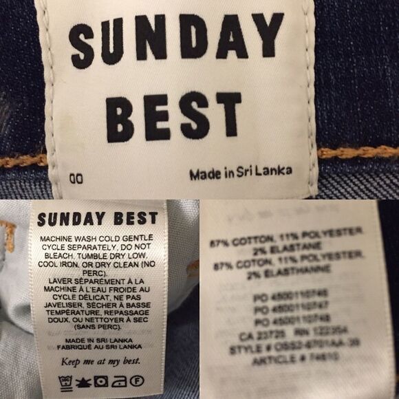 ARITZIA Sunday Best Cora High Rise Slim Denim Jeans Blue 00/24 - Picture 3 of 3